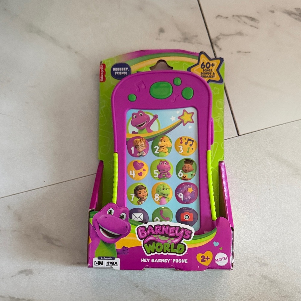 Mattel Barney's World Hey Barney Phone - Purple and Green Toy Phone